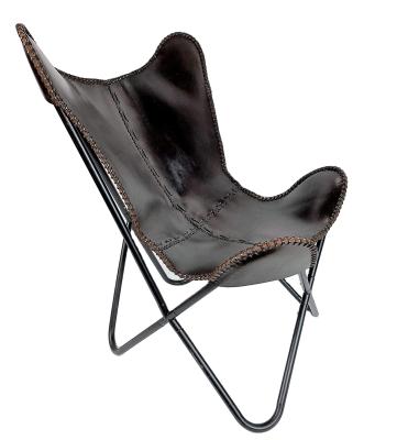 China Adjustable (Height) Leather Brown Black Butterfly Hot Selling Lounge Chair for sale