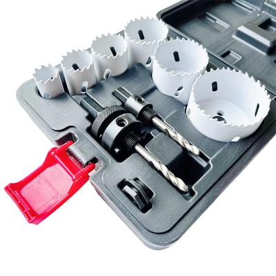 China JINNUO HSS Plywood Bimetal Hole Saw Cutter for Wood Panels Drywall and Plastic Strapping for sale