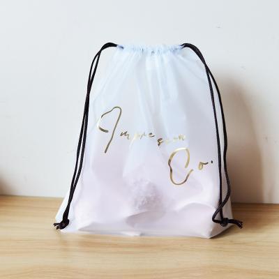 China Peva Cat Pattern Frosted Clear Draw Drawstring Cheap Custom BIODEGRADABLE Storage Bag Waterproof Drawstring Bag for sale