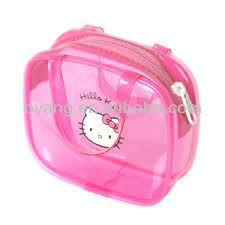 China Any Customer Requirement Hello Kitty PVC Bag With Zipper for sale