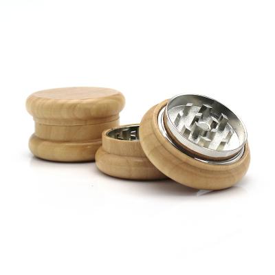 China Minimalist 54MM Wooden Tobacco Herb Grinder Spice Grinders Smoking Pipe Accessories High Quality Aluminum Herb Grinder for sale