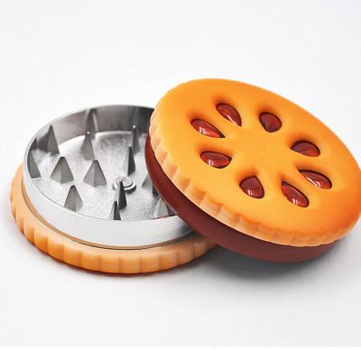 China All In One System Creative Hot Selling Smoking 55mm Crusher Tobacco Crusher Dried Metal Biscuit Shape Cookie Flowers Herbs Home for sale