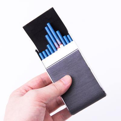 China 20pcs Slim PU Pocket Slim Leather Cigarette Case Lady's Best PU Cover Gift Custom Made Fashionable Leather Cigarette Case For Women Men for sale