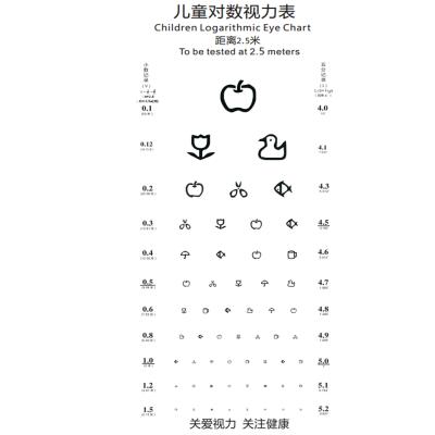 China Magnetic Stick 2.5M Cartoon PVC Eye Chart For Vision Test for sale