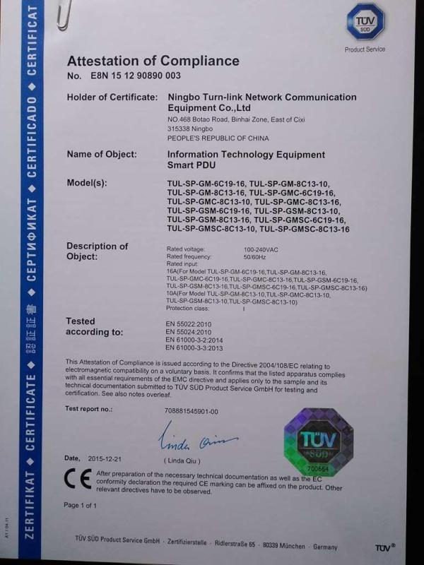 CE - Ningbo Turn-Link Network Communication Equipment Co., Ltd.