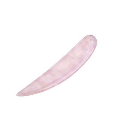 China Hot Selling Rose Quartz Cosmetic Spoon Mini Personal Care Spatula Facial Massage Stone Tools Portable/Cool/Comfortable/Double Rollers for sale