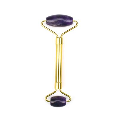 China OEM mini rollers tools amethyst face lift ice jade roller natural jade portable/cool/comfortable/double roller massager for facial massage for sale