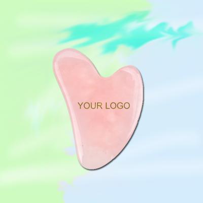 China High Quality Portable/Cool/Comfortable/Double Body Facial Rollers Custom Logo Mounted Quartz Gua Sha Jade Stone Scraping Tool for sale