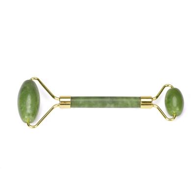 China Fashion Face Skin Tightening Jade Roller Beauty Bar Green Jade Roller Guasha Massage Tool Kit For Facial Massage for sale