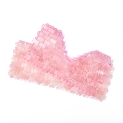 China Anti-puffiness Rose Quartz Jade Pink Sleep High Quality Cooling Threapy Jade Eye Mask for sale