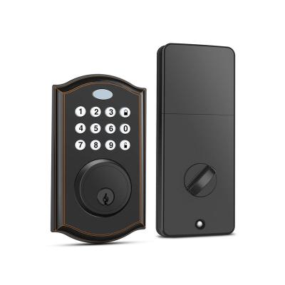 China Widely Used Simplicity Modern Special Design Fingerprint Digital Password Locks Handle Electronic Deadbolt Digital Safe Door Lock for sale