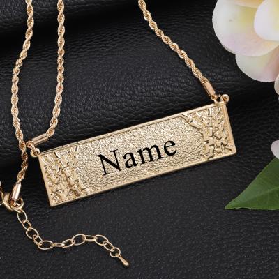 China Cring Cocos Hawaiian Polynesian Personalized Hawaiian Name Necklace Jewelry Name Plate Custom Bamboo Necklaces Gift New for sale