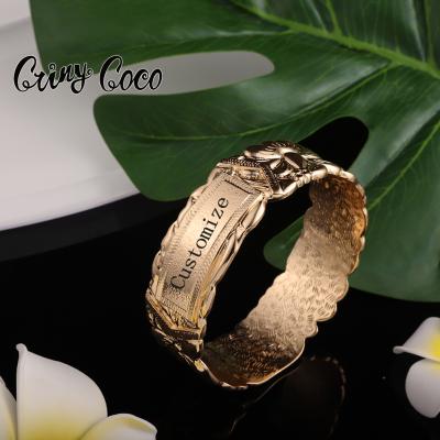 China Custom Hawaiian Cocos Gold Cring Jewelry Name Bracelets Copper Plated Baby Chian Heart Bracelets and Mama's Wholesale for sale