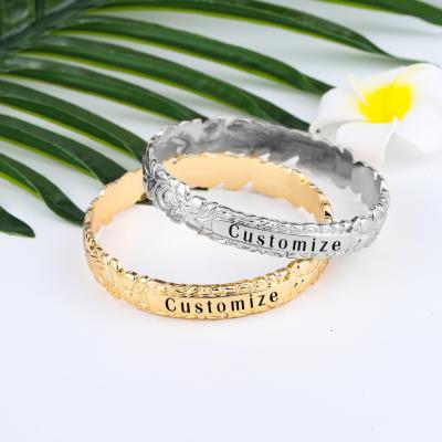 China Polynesian Hawaiian Jewelry Wholesale Cocos Cring Jewelry Name Bangle Bracelets Hawaiian Hawaiian Mom Gifts Custom for sale