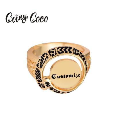 China Cring Cocos Hawaiian Gold Plated Rings Custom Name Rings Enamel Hawaiian Rings Large Custume Hawaiian Jewelry for sale