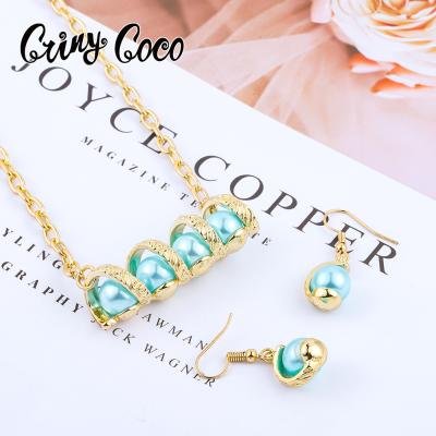 China Cring Hawaiian Cocos Fashion Simplicity 4 Huge Beads Sets Necklace Earrings Polynesian Hawaiian Jewelry Set Pacific Earrings Wholesale for sale