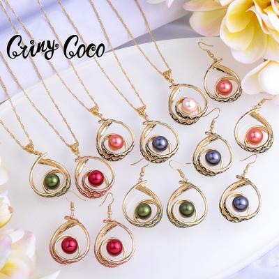 China Cring Cocos Hawaiian Screw Polynesian Jewelry Bead Sets 14k Gold Plated Set Hawaiian Jewelry Wholesale Samoan Jewelry for sale