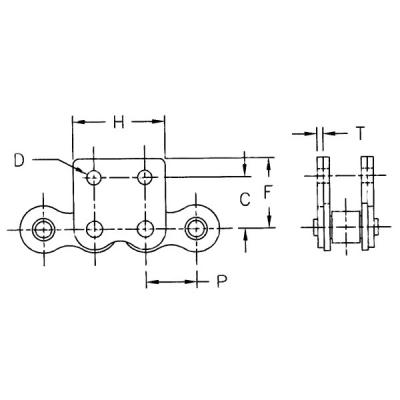 China Factory Standard ANSI Standard 35* 40 50 60 80 Straight Two Holes Wm-35-2 WM-2 Attachment Roller Chain for sale