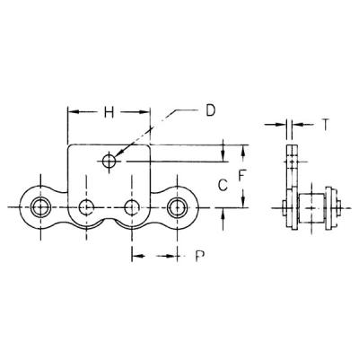 China Factory Standard ANSI Standard 35* 40 50 60 80 Wm-35-1 WM-35-2 Straight Attachment One Hole Roller Chain for sale