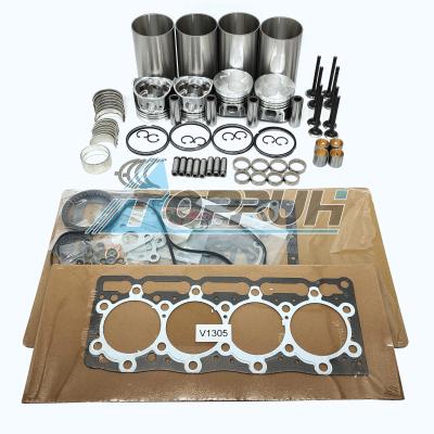 China Machinery Repair Shops Overhaul Rebuild Kit With Piston Rings Gasket Set For Kubota V1305 Engine for sale