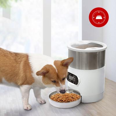 China Automatic Pet Smart Automatic Feeder 4.5L Timed Cat Dry Food Dispenser Voice Recorder IR Sensor Stainless Steel Automatic Dog Food Feeder for sale