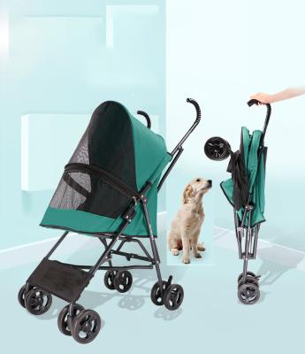 China Foldable Cat Dog Carrier Stroller Pet Travel Stroller Dog Stroller Pet Carrier Breathable Portable Folding Case 4 Wheels for sale