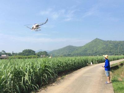 China 20 Hektar pro Tag landwirtschaftlicher benzinbetriebener unbemannter Flybarless RC Sprühhubschrauber UAV zu verkaufen