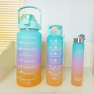 China Humanized Design 550/750/1000ML Portable Plastic Water Bottle 1 Litre Gradient Color Custom Gym Water Bottles Bisphenol And Toxin Free OEM ODM for sale