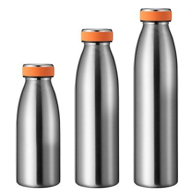 China 350/500/750ML Milk Shape Small Mouth Stainless Steel Water Bottle Matt Rubber Coated Stainless Steel Water Bottle Durable And Comfortable Design for sale