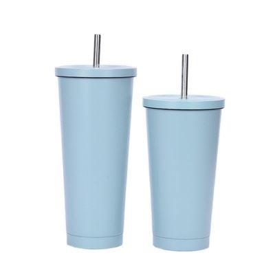 China Portable 500ml 750ml Personalized Stainless Steel Tumbler With Straw Double Wall Insulated Drinking Tumblers Multi Purpose Easy To Clean Maintain for sale