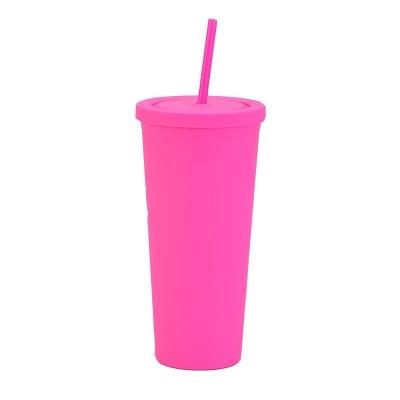 China 22 Ounces Colorful Iced Coffee Travel Mug With Straw Personalized Plastic Tumblers For Parties Birthdays Leak Proof Splash Proof And Easy To Clean for sale