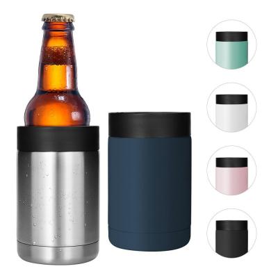 China 380ML Personalized Double Wall Stainless Steel Vacuum Flask Keep Cold Insulated Beer Cooler Holder Fits All 16OZ Slim Cans Easy To Use for sale