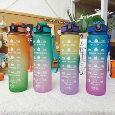 China Durable Safe Functional Design Large Personalised Sports Bottles 32 Oz Water Bottle With Time Marker And Straw For Any Indoor Or Outdoor Activities for sale