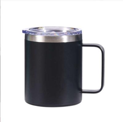 China 14oz Stainless Steel Travel Tumbler Insulated Coffee Mug Custom Logo Wine Cup Vacuum Coffee Mug With Handle for sale