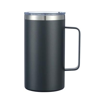 China 12oz Stainless Steel Insulated Coffee Mug With Handle Double Wall Vacuum Travel Mug Tumbler Cup With Sliding Lid Navy for sale