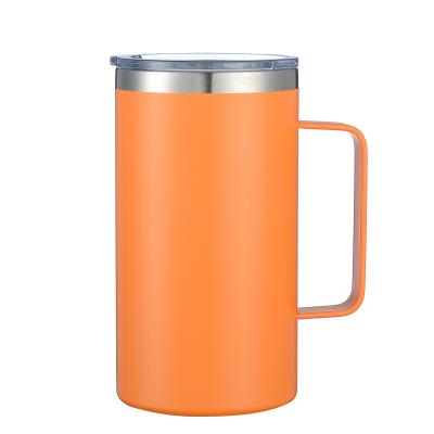 China 12oz koffiebeker met handvat dubbele wand roestvrij staal geïsoleerde lowball tumbler houdt warm en koud Te koop