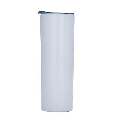 China Sublimation Blank 20 OZ Straight Skinny Tumbler With Straw Stainless Steel Double Wall Insulated Tumbler for sale