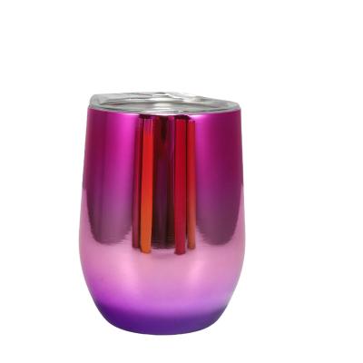 중국 12oz Insulated Wine Tumbler With Lid Double Wall Vacuum Stainless Steel Glass Coffee Mug Insulated Tumbler Cup For Champaign Cocktail Beer 판매용