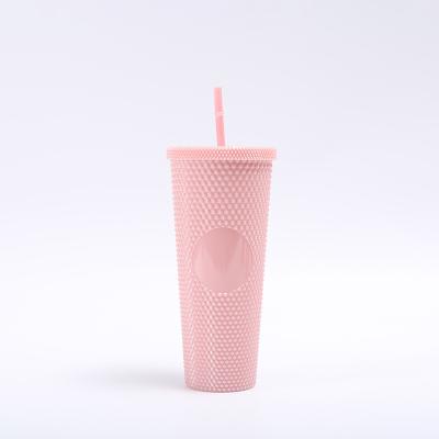 Cina 24 oz di frutto Gradient Grid Cold Cup Tumbler Budget-Friendly in vendita