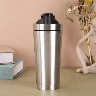 China Protein Shaker Flasche für Proteinmischungen Doppelwand Vakuum Isolierter Edelstahl Shaker Flasche Kleine 25oz 739ml BPA-frei zu verkaufen