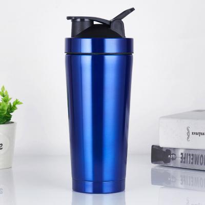 China Edelstahl Shaker Flasche Geräuschfrei 24 Oz isolierte Metall Shaker Flaschen Becher für Proteinmischungen und Vor-Workout 100% undicht zu verkaufen