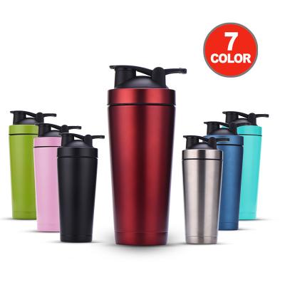 China Erweiterte Shaker Flasche für Proteinmischungen 27oz mit Aufbewahrung für Pulver Edelstahl Shaker Flasche mit Draht Whisk BPA frei Leckage Proof zu verkaufen