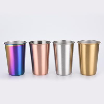 Cina 4 pezzi stackable in acciaio inossidabile Bambini Tumblers robusta e user friendly coppe di metallo per la scuola e picnic in vendita