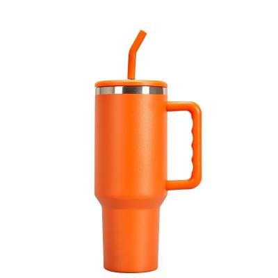 China Car Cup 40oz Handle Insulated 304 Stainless Steel Large Capacity Cold-Keeping Sipper Ice Cooler Cup for sale