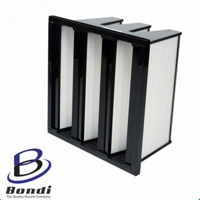 China V-Bank Type Air Filter , H13 H14 ABS Synthetic Fiber HEPA Frame 610X610X292mm ABS for sale