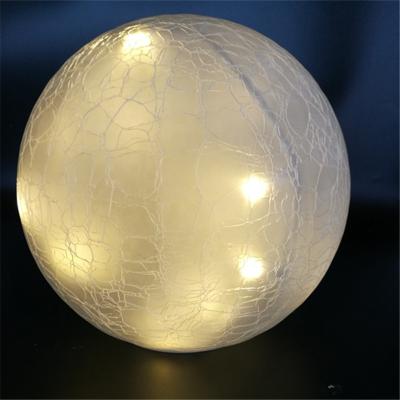 China New Design Cracked Glass Ball With New Hot White Hot Sale String Light LED Cracked Glass Ball Light for sale