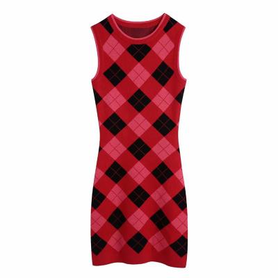 China New Elegant Fashion Anti-static Black Red Color Design Bodycon Mesh Sexy Night Club Long Sleeveless Dress for sale