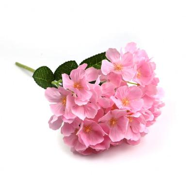 China Wholesale Artificial Plant Window Display Real Touch Hydrangea Silk Flower Head Bouquet For Indoor And Outdoor Wedding Decoration for sale