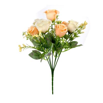 China Window Display 5 Heads 45Cm White Silk Peony Flowers Fake Wholesale Bouquet Wedding Artificial Rose Flower for sale