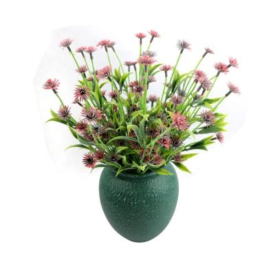 China Window display factory direct sale aquatic plants plastic artificial bouquet sporadic flower in decorative vase for festival decoration flocking for sale